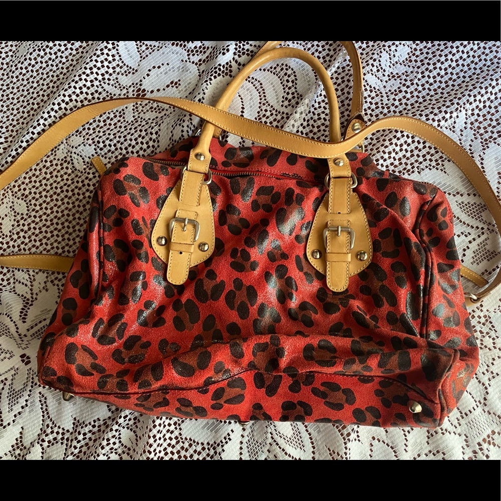 Mauricio Taiuti Suede red leopard purse